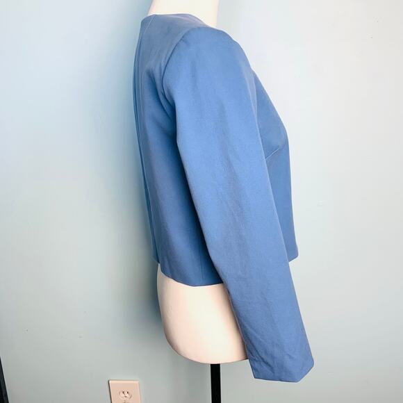 J. Crew 365 Cropped Collarless Jacket In Bi-Stretch Cotton Size 2 - Picture 5 of 8